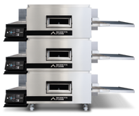 Moretti Forni TT98E3S Triple Deck Electric Conveyor Pizza Oven, 32-Inch Belt, Stand Included