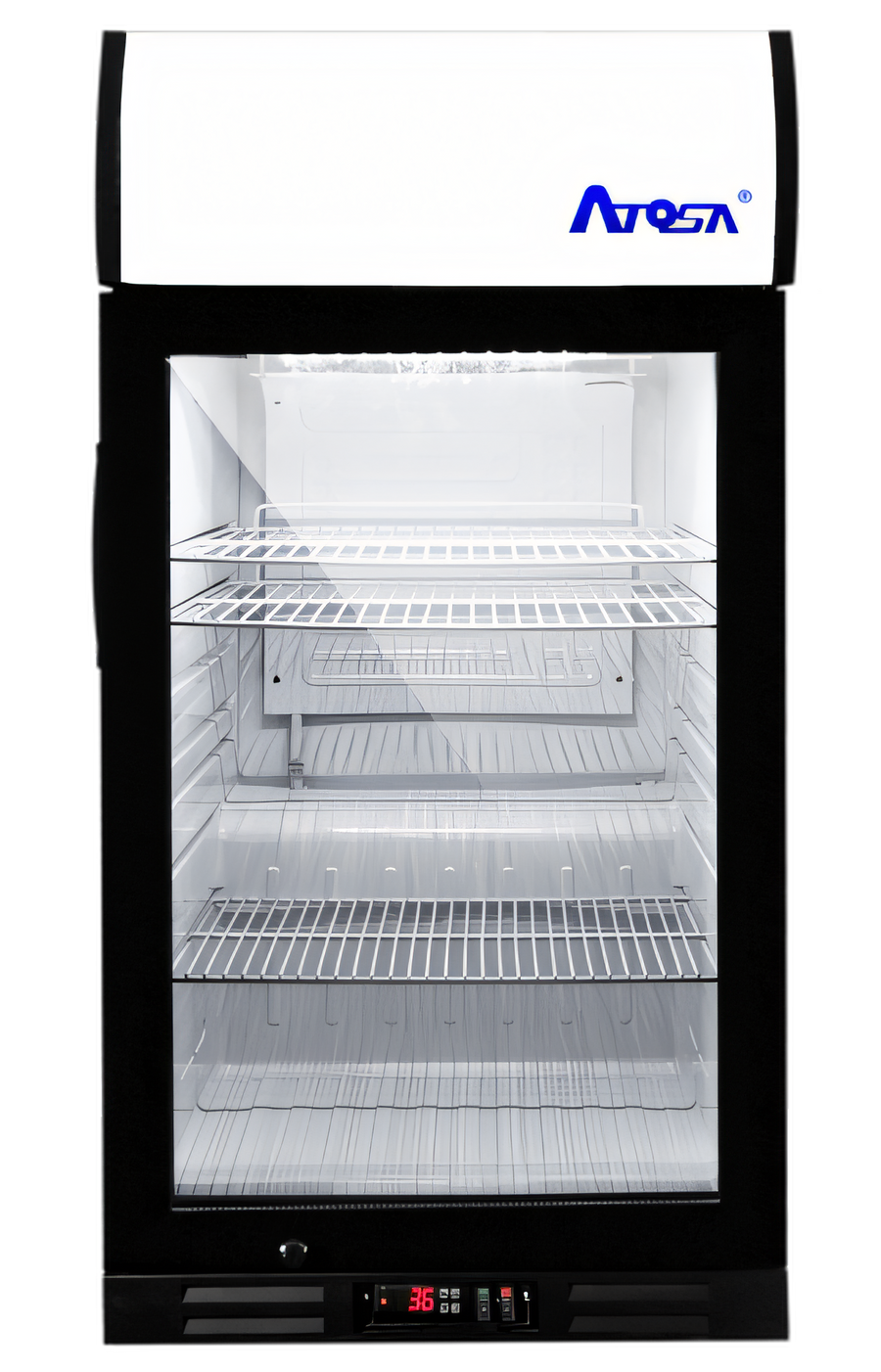 Product image #1 for Atosa 1-Door Countertop Glass Door Refrigerator Merchandiser, 2.4 Cu. Ft., Black