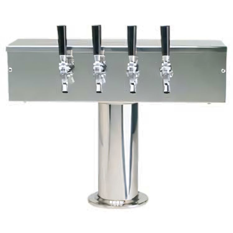 Product image #1 for Micro Matic DS-354-PSS T-Style Countertop Air-Cooled Draft Beer Tower, 4 Faucets, Polished Stainless Steel