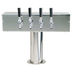 Thumbnail image #1 for Micro Matic DS-354-PSS T-Style Countertop Air-Cooled Draft Beer Tower, 4 Faucets, Polished Stainless Steel