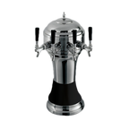 Thumbnail image #1 for Perlick Corporation 4056BK4BPC Countertop Glycol-Cooled 4-Faucet Draft Beer Tower, Polished Chrome with Black Ceramic Skirt