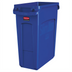 Thumbnail image #1 for Rubbermaid Commercial Slim Jim 16 Gallon Blue Open-Top Rectangular Trash Container