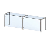 Vollrath Contemporary 6-Well Single-Sided Cafeteria Breath Guard with Top Shelf