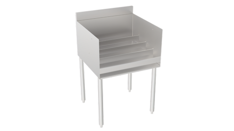 Product image #1 for Krowne Silver Series 4-Step Raised Liquor Display, 24 Inch Wide Freestanding Stainless Steel Underbar Unit