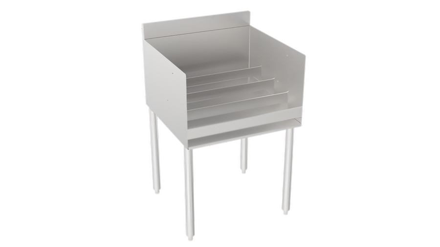 Product image #1 for Krowne Silver Series 4-Step Raised Liquor Display, 24 Inch Wide Freestanding Stainless Steel Underbar Unit