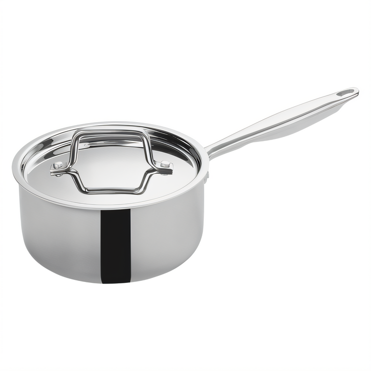 Product image #1 for Winco Tri-Gen Induction-Ready Triply Stainless Steel Sauce Pan with Cover, 2.5 Qt.