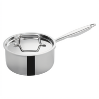 Winco Tri-Gen Induction-Ready Triply Stainless Steel Sauce Pan with Cover, 2.5 Qt.
