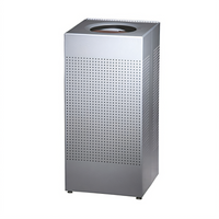 Silhouette 16 Gallon Square Open-Top Indoor Trash Receptacle with Leak-Proof Plastic Liner
