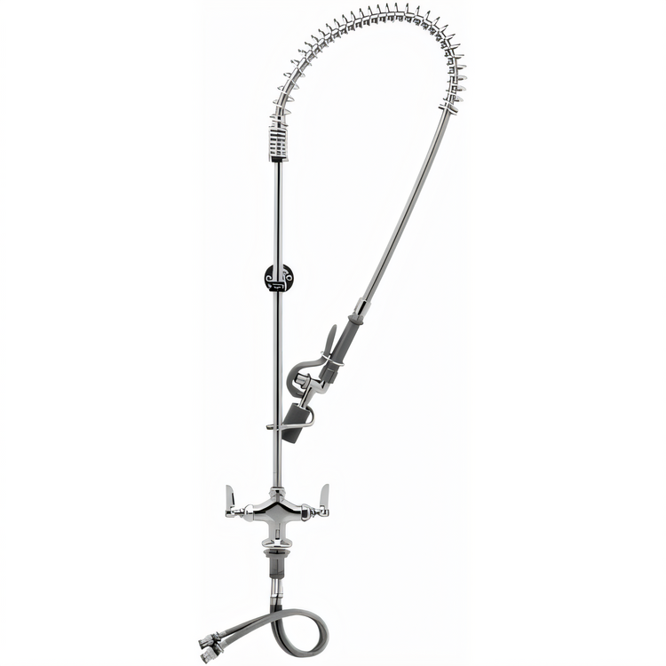 Product image #1 for T&S Brass Low-Lead Single Hole Deck Mount Pre-Rinse Faucet Assembly with 24 Inch Riser and 0.65 GPM Spray Valve