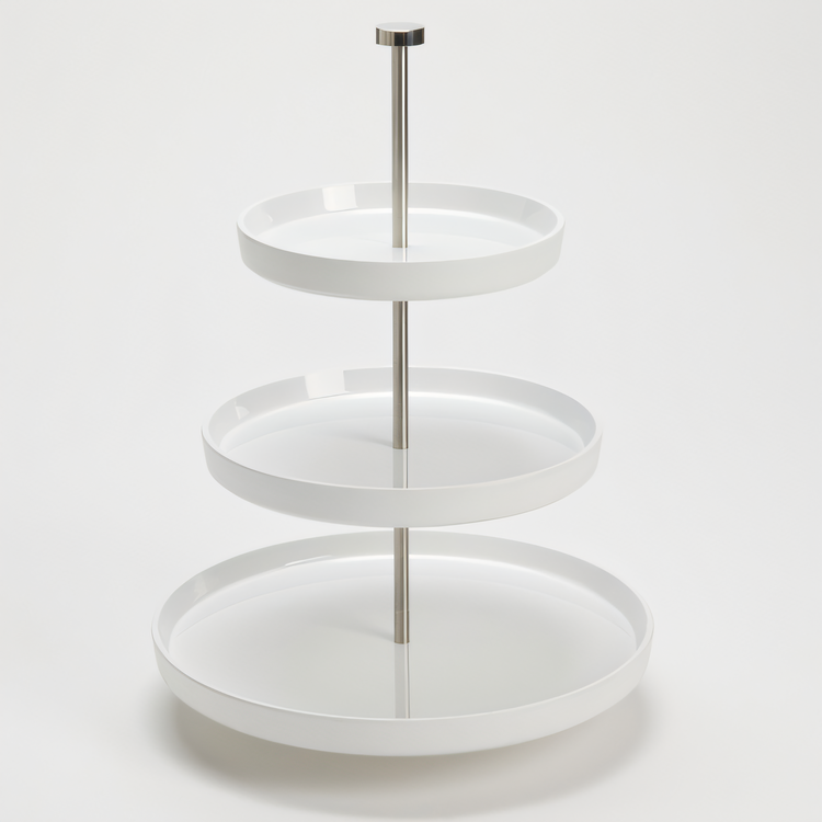 Product image #2 for American Metalcraft Lift Collection Round White Melamine Tiered Buffet Stand, 17-1/2-Inch High