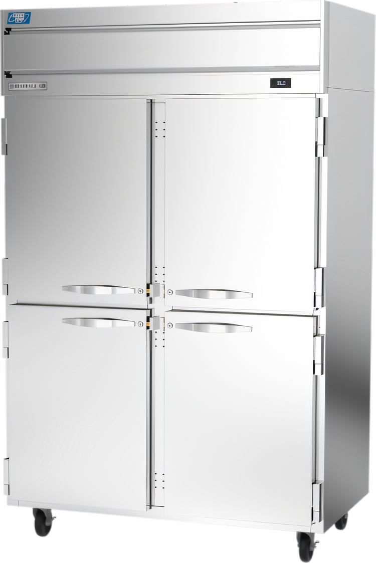 Product image #1 for Beverage-Air Cross Temp Top-Mount Two-Section Convertible Reach-In Refrigerator/Freezer with Half Solid Doors
