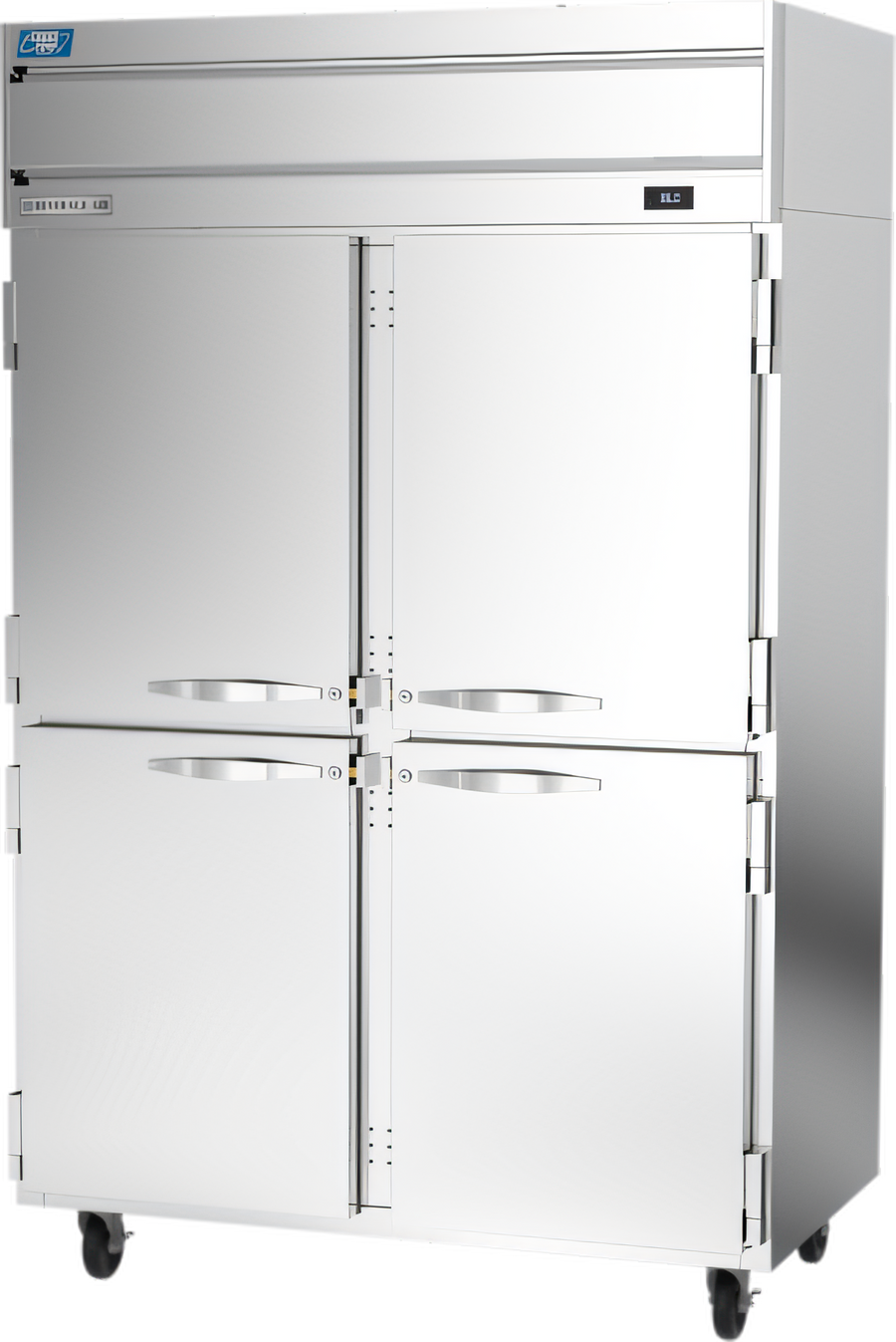 Product image #1 for Beverage-Air Cross Temp Top-Mount Two-Section Convertible Reach-In Refrigerator/Freezer with Half Solid Doors