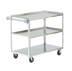 Thumbnail image #1 for Vollrath Stainless Steel 3-Shelf Extra Heavy Duty Utility Bus Cart, 500 lb. Capacity