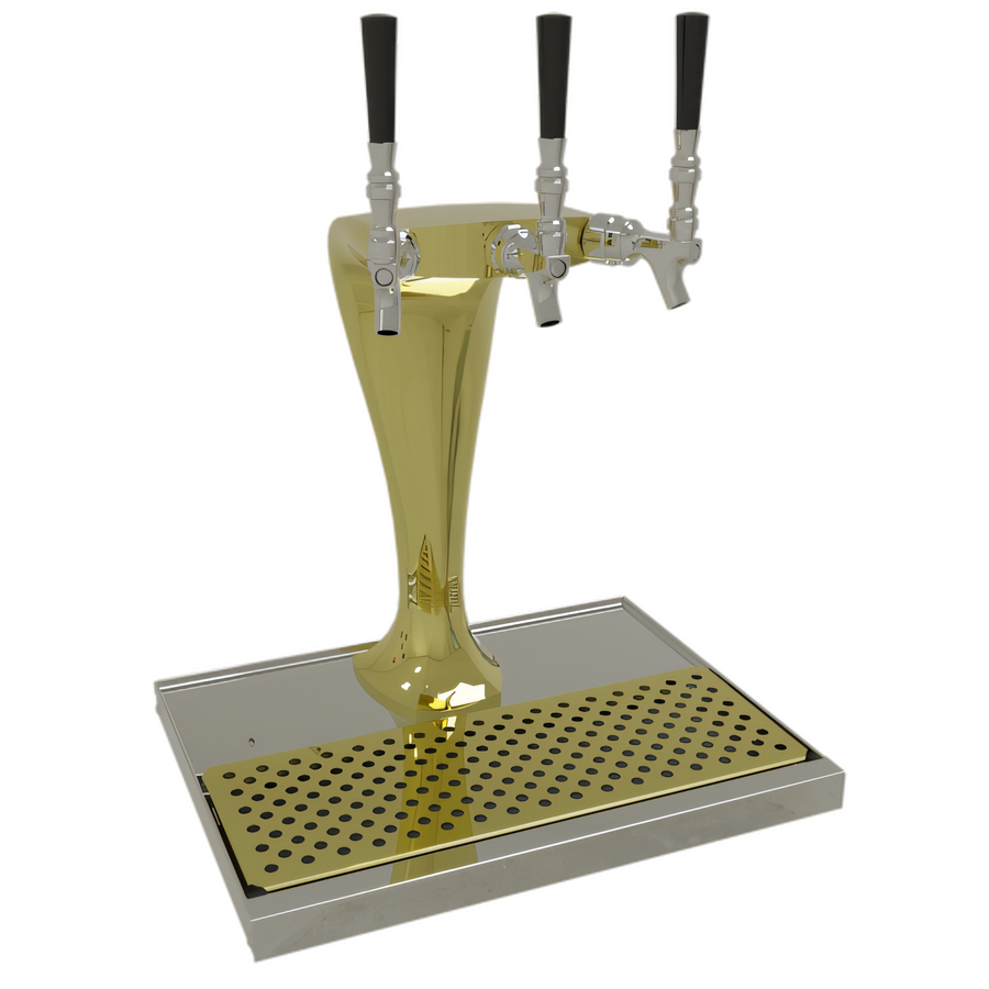 Product image #1 for Glastender Cobra 3-Faucet Countertop Draft Dispensing Tower, Air-Cooled, Gold Finish