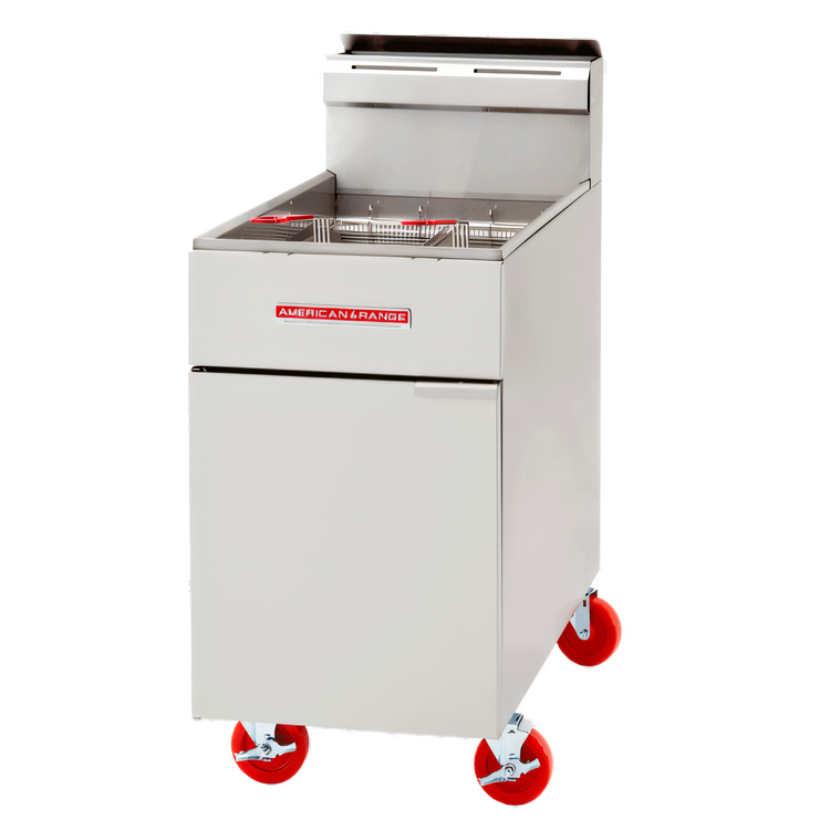 Product image #1 for American Range AF-75 Full-Size Floor Model Gas Fryer, 75 lb. Oil Capacity, 160,000 BTU