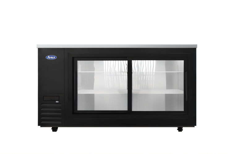 Product image #1 for Atosa Shallow Depth Two-Section Back Bar Cooler with Sliding Glass Doors, 18.6 Cu. Ft.