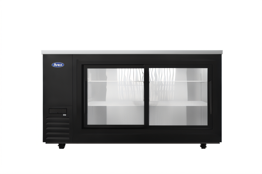 Product image #1 for Atosa Shallow Depth Two-Section Back Bar Cooler with Sliding Glass Doors, 18.6 Cu. Ft.