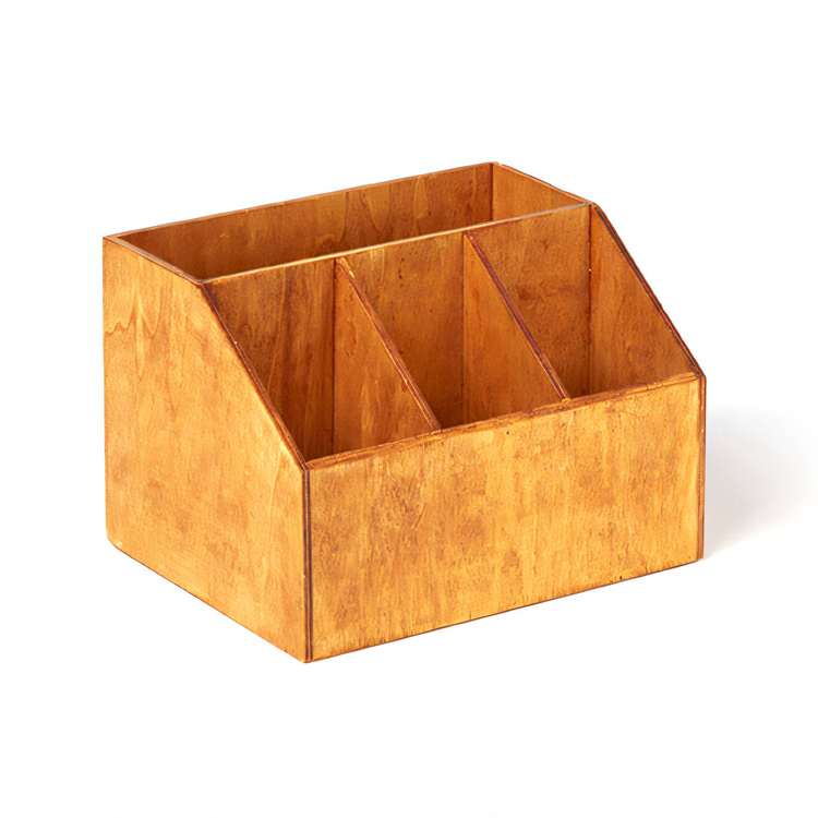 Product image #1 for American Metalcraft 4-Compartment Natural Poplar Wood Rectangular Condiment Caddy