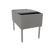 Glastender Stainless Steel Pass-Thru Service Station Ice Bin, 24 x 38 Inch, 175 lb. Capacity