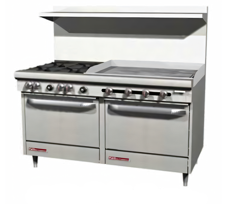 Product image #1 for Southbend S-Series 60-Inch Gas Restaurant Range with 2 Open Burners, 48-Inch Griddle, Convection Oven, and Standard Oven