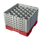 Thumbnail image #2 for Cambro Camrack® 30S1114163 Full-Size 30-Compartment Glass Rack, Red, with 6 Extenders, 3-1/8" Dia x 11-3/4" High Case of 2