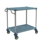 Thumbnail image #1 for Metro MetroMax Q MQUC2436G-25 2-Shelf Blue Utility Cart, Open Grid Polymer Shelves, 900 lb Capacity, 24"W x 36"D x 40"H