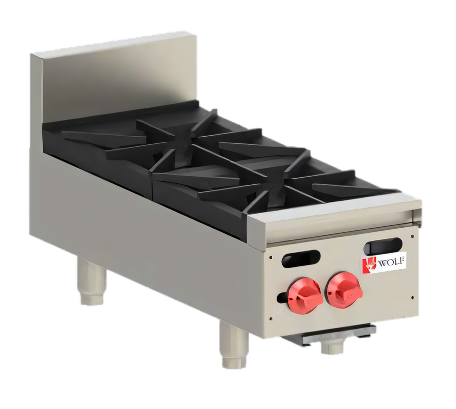 Product image #1 for Wolf Achiever AHP212 12-Inch Countertop Gas Hotplate, 2 Burners, 60,000 BTU