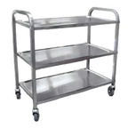 Thumbnail image #1 for Omcan 24419 3-Shelf Stainless Steel Bussing Cart, Knock-Down, 99 lb. Capacity