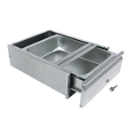 Thumbnail image #1 for BK Resources BKDWR-1820-ASSY-L-SS Locking Stainless Steel Work Table Drawer Assembly, Self-Closing, 15 x 20 Inch Pan, 200 lb Capacity