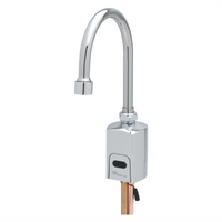 T&S ChekPoint Above-Deck Touchless Faucet, Single-Hole Deck Mount, 5-7/16-Inch Gooseneck, Thermostatic Mixing Valve