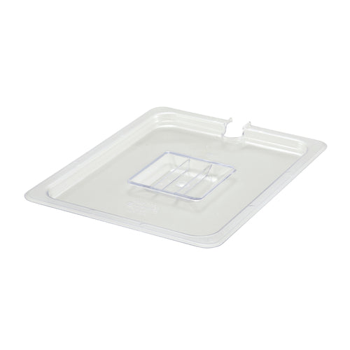 Product image #1 for Winco Poly-Ware 1/2 Size Clear Slotted Polycarbonate Food Pan Cover with Handle