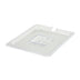 Thumbnail image #1 for Winco Poly-Ware 1/2 Size Clear Slotted Polycarbonate Food Pan Cover with Handle