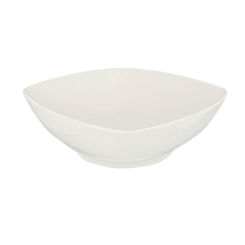 Product image #1 for Quattro 24 oz Curved Square Pearl White Ceramic Asian Soup Bowl