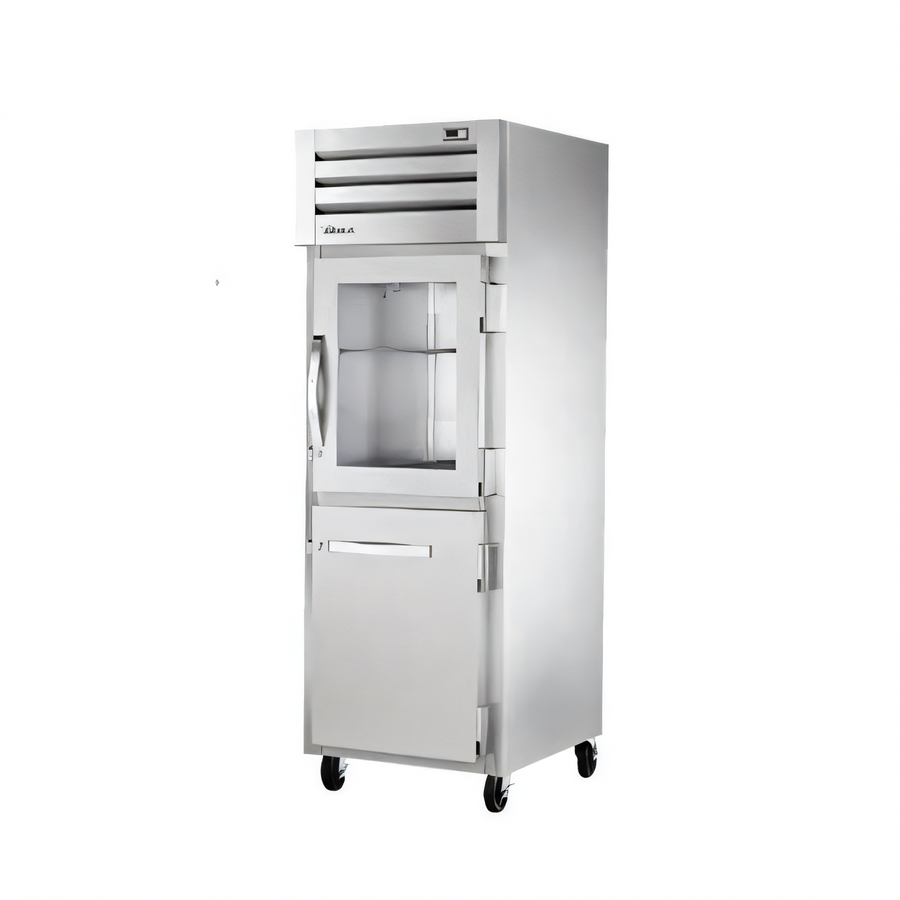 Product image #1 for True Spec Series 1-Section Reach-In Refrigerator with 1 Glass Half Door and 1 Stainless Steel Half Door
