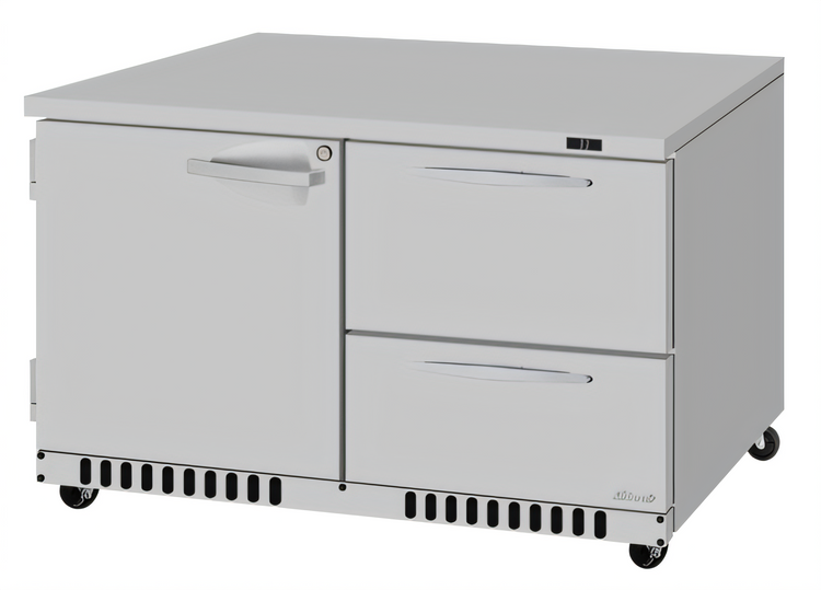 Product image #1 for Turbo Air PRO Series 48.25-Inch Two-Section Front-Breathing Undercounter Refrigerator with Door and Drawers