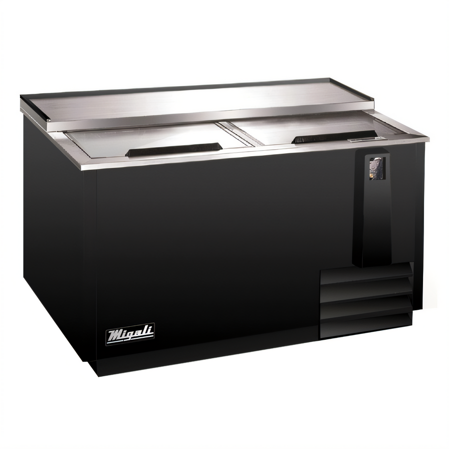 Product image #1 for Migali Competitor Series® 65-Inch Wide Bottle Cooler, 18 Cu. Ft., Sliding Lids, Side-Mount Self-Contained Refrigeration