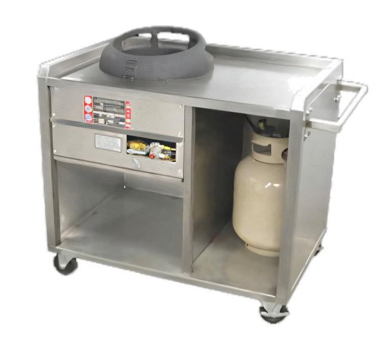 Product image #1 for Town Equipment Mobile Gas Wok Range, Single-Chamber, 24-Inch Base