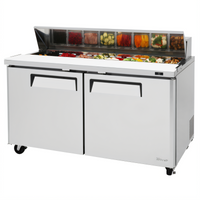 Turbo Air M3 Series Two-Section Sandwich/Salad Prep Table Refrigerator, 60-1/4 Inch Wide, 16-Pan Top