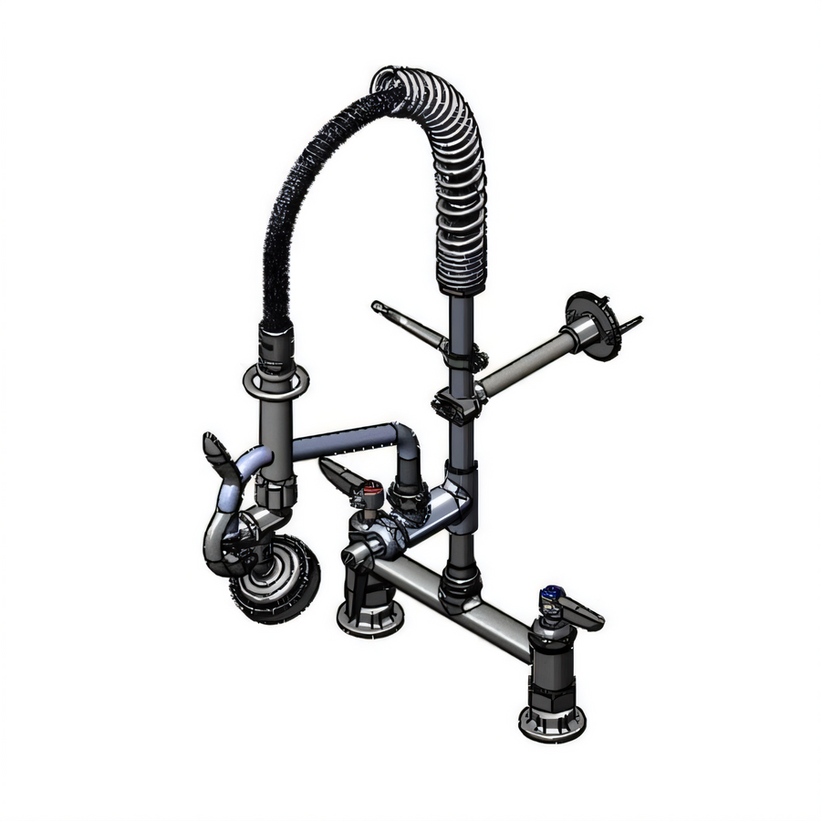 Product image #1 for T&S Brass Mini Pre-Rinse Unit with 8-Inch Deck Mount, Low-Flow Spray Valve, and 8-Inch Swing Nozzle
