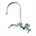 Thumbnail image #1 for T&S Brass Splash-Mounted Swivel Gooseneck Faucet with Lever Handles, 3-3/8