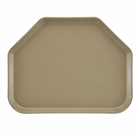 Cambro Camtray Trapezoid Fiberglass Cafeteria Tray, 14 x 18 Inch, Desert Tan