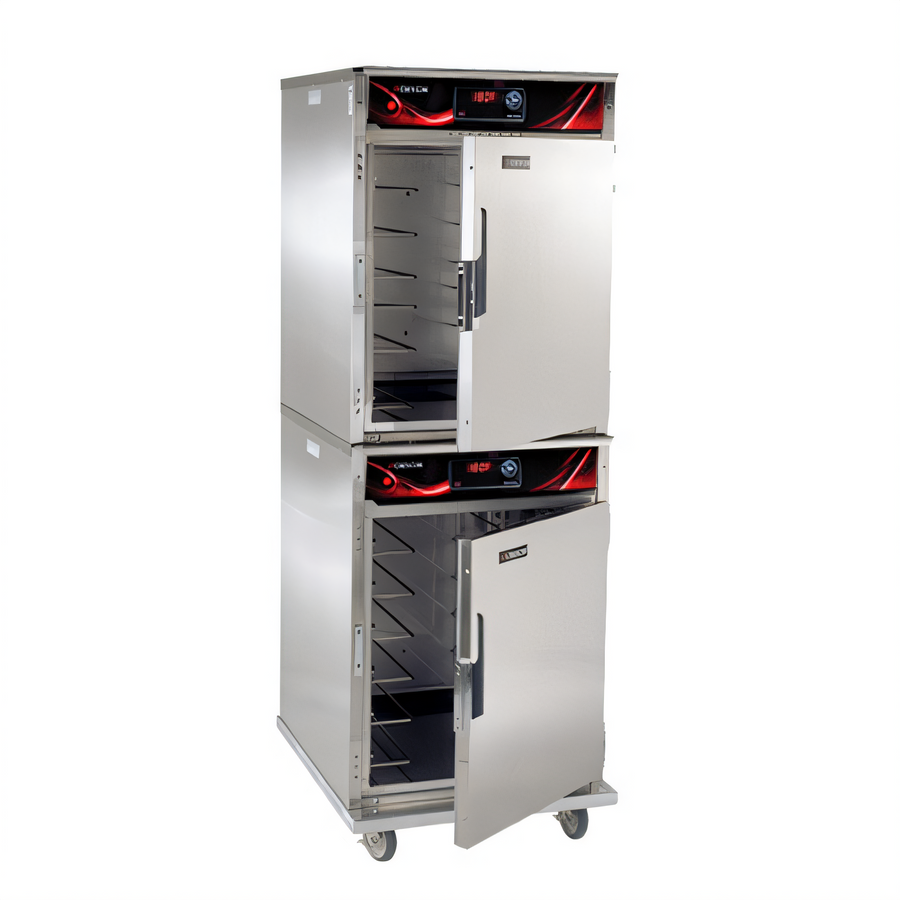 Product image #1 for Cres Cor Roast-N-Hold Mobile Stacked Half-Size Convection Cook and Hold Oven, 208V, 2-Compartment