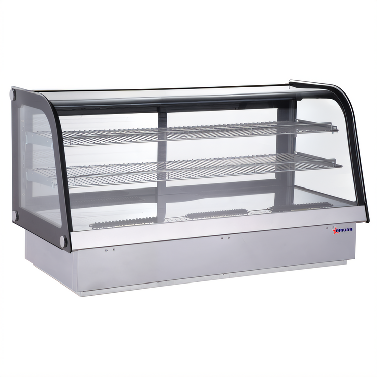 Product image #1 for Omcan Drop-In Curved Glass Refrigerated Deli Case, 48-Inch, Stainless Steel, Sliding Rear Doors