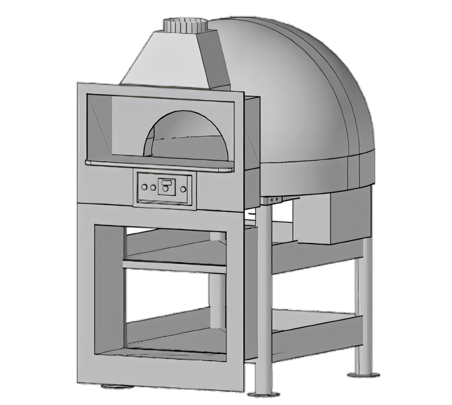 Product image #1 for Marra Forni Enclosed Facade Wood-Fired Brick Pizza Oven with Stand, 59-Inch Round Deck