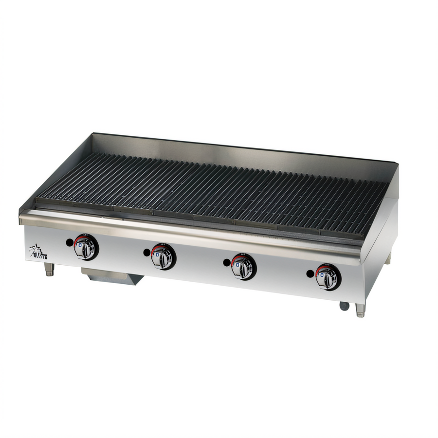 Product image #1 for Star-Max 48-Inch Countertop Gas Lava Rock Charbroiler with Cast Iron Burners