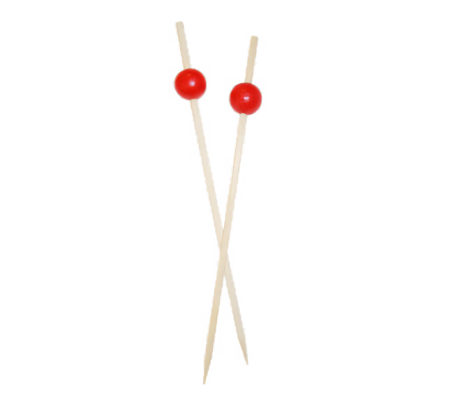 Product image #1 for Red Ball-Top Wooden Cocktail & Party Picks, 25 Per Pack, 100 Packs Per Case