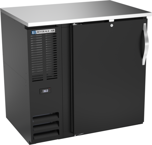 Product image #1 for Beverage Air 36-Inch Food-Rated Refrigerated Back Bar Storage Cabinet, Solid Door, Black Exterior
