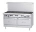 Thumbnail image #1 for Garland G Starfire Pro 60-Inch Gas Restaurant Range with 6 Open Burners, 24-Inch Griddle, 2 Storage Bases, and Hi-Shelf