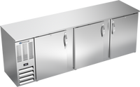 Beverage-Air 94-Inch Three-Section Refrigerated Back Bar Storage Cabinet with 3 Solid Doors