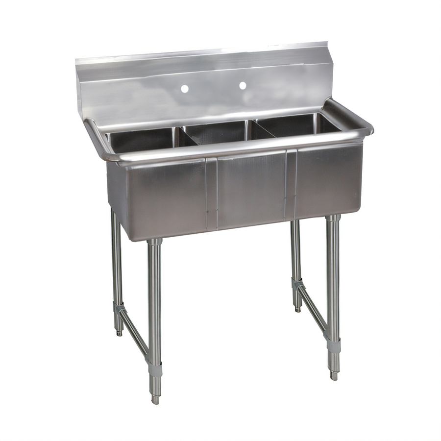 Product image #1 for BK Resources Three Compartment Convenience Store Sink with Stainless Steel Legs